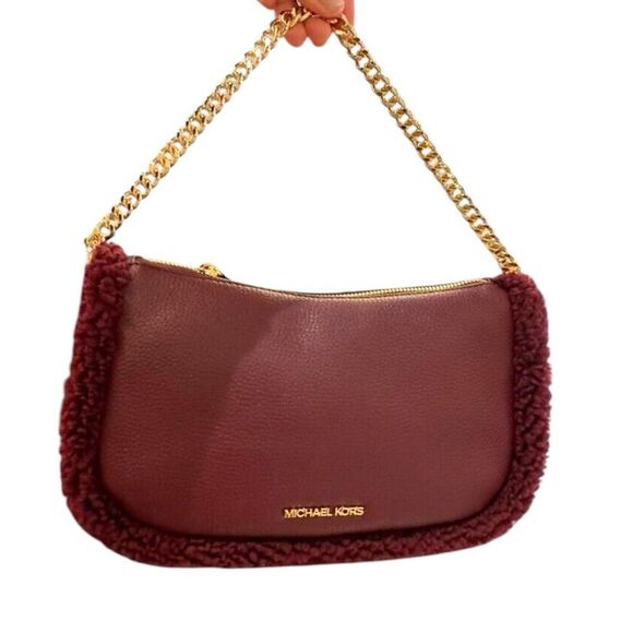 MICHAEL KORS CAMELA LEATHER MEDIUM POUCHETTE CROSSBODY - Picture 1 of 9